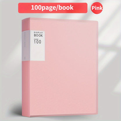 100 A4 size transparent PP plastic file folders - multi-layer organizer for office, art, photos, & collectibles storage.