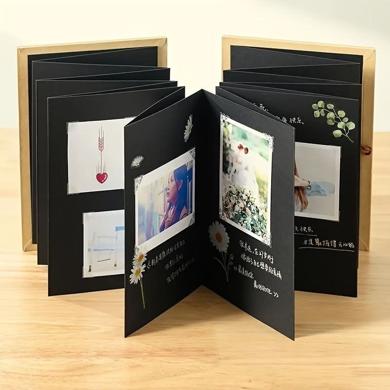 Creative Folded Page DIY Album with Organized Sections for Photo Collections, Perfect for Giving as Gifts on Christmas, Halloween, Thanksgiving, Valentine's Day, and Easter