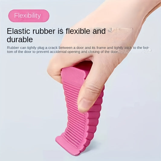 Silicone windproof door stopper for household safety, anti-pinch door wedge.