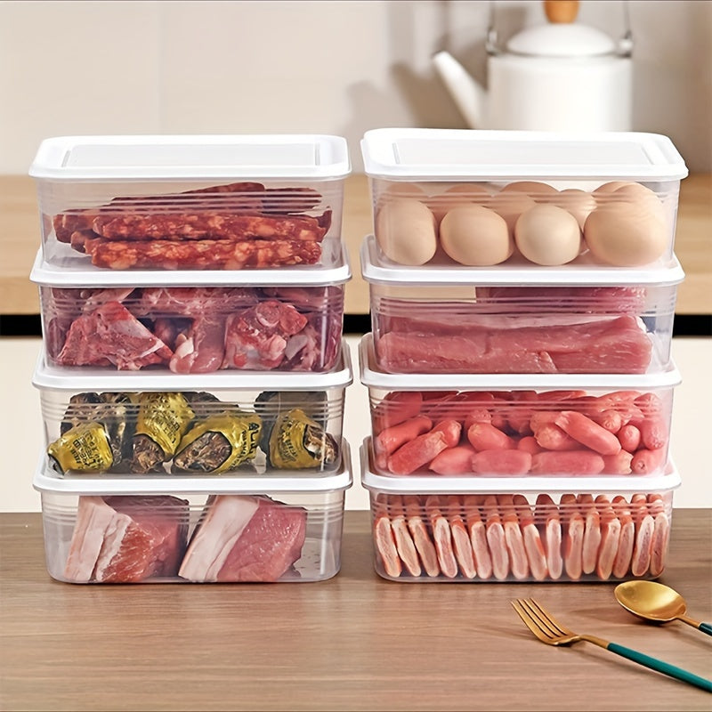 Five 41.2oz Food Storage Containers, Made of BPA-Free Plastic, Leakproof and Microwave Safe. Comes with Lids to Keep Vegetables Fresh. Perfect for Organizing Freezer and Refrigerator.