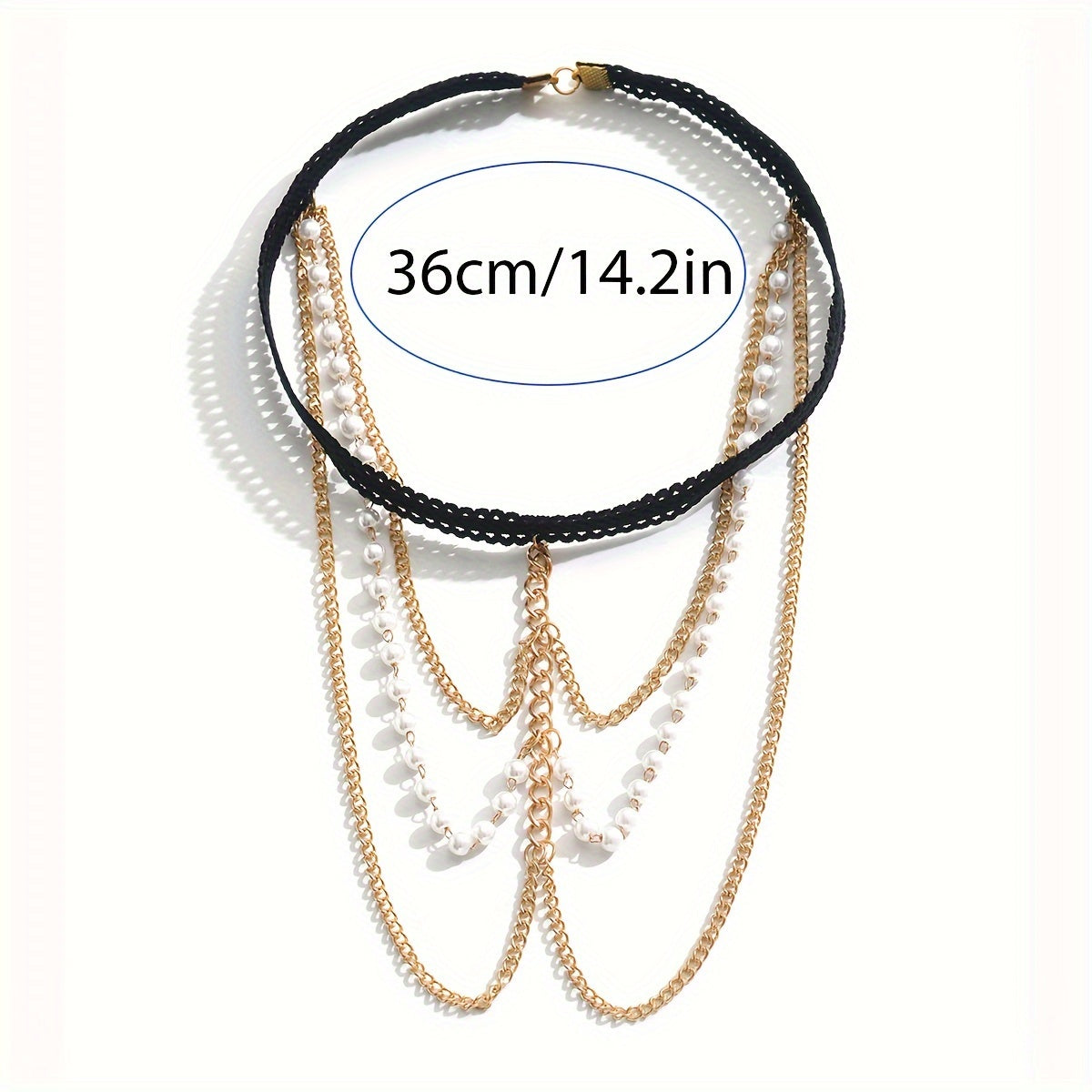 Multi-layer women's pearl leg chain with creative body chain jewelry.