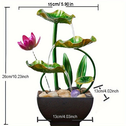 1 Blooming Lotus Flower and Flowing Water Wealth Ornament