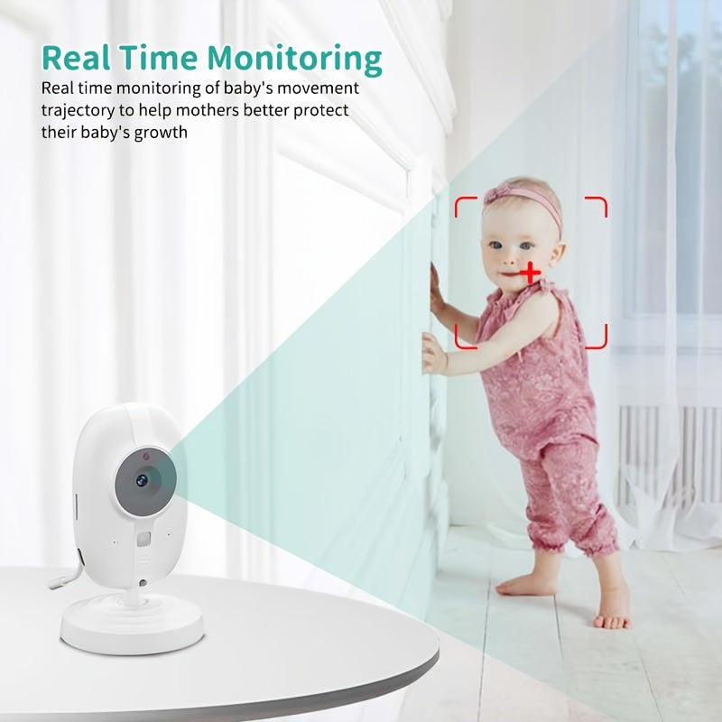 Top-of-the-line Monitor featuring a 720P HD Camera, 8.89cm LCD Screen, 274.32meter Wireless Range, Automatic Night Vision, Two-Way Audio, Temperature Display, and Eight Soothing Lullabies - Powered by USB, includes Editor with Camera