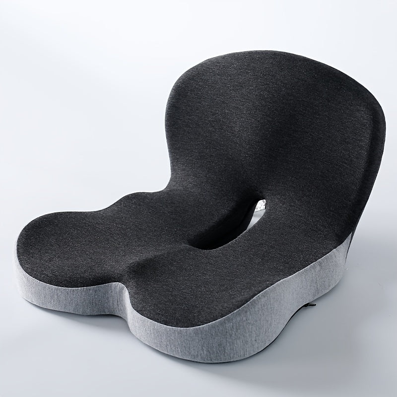 Memory foam core cushion backrest provides soft and supportive comfort, giving protection to the buttocks and waist during prolonged periods of sitting. This versatile cushion can be used in the office or car, with a removable, washable jacket made from