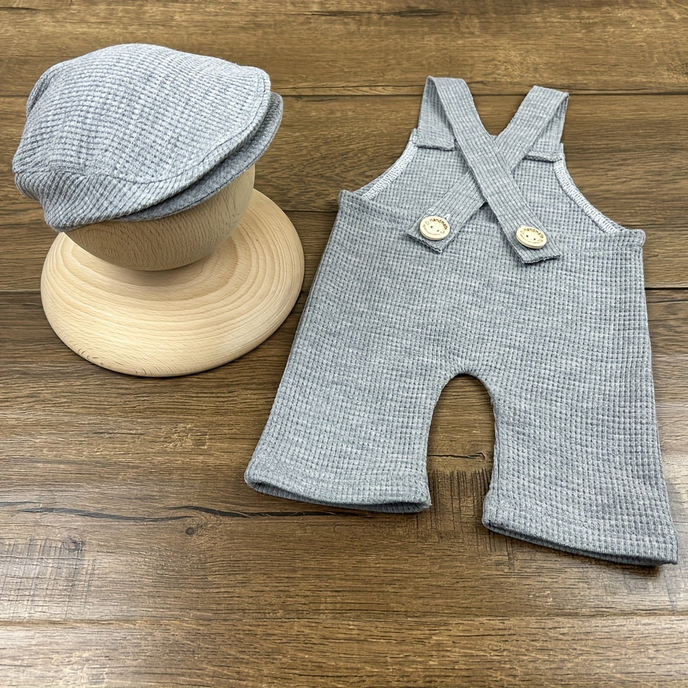 Newborn Photography Props Set: Children's Knitted Hat and Tight Body Suit