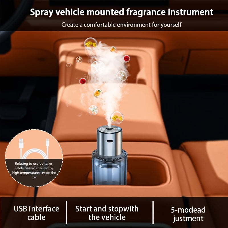 High-end automatic air freshener for vehicles and home, compatible with essential oils and perfumes, quick dispensing for freshness.