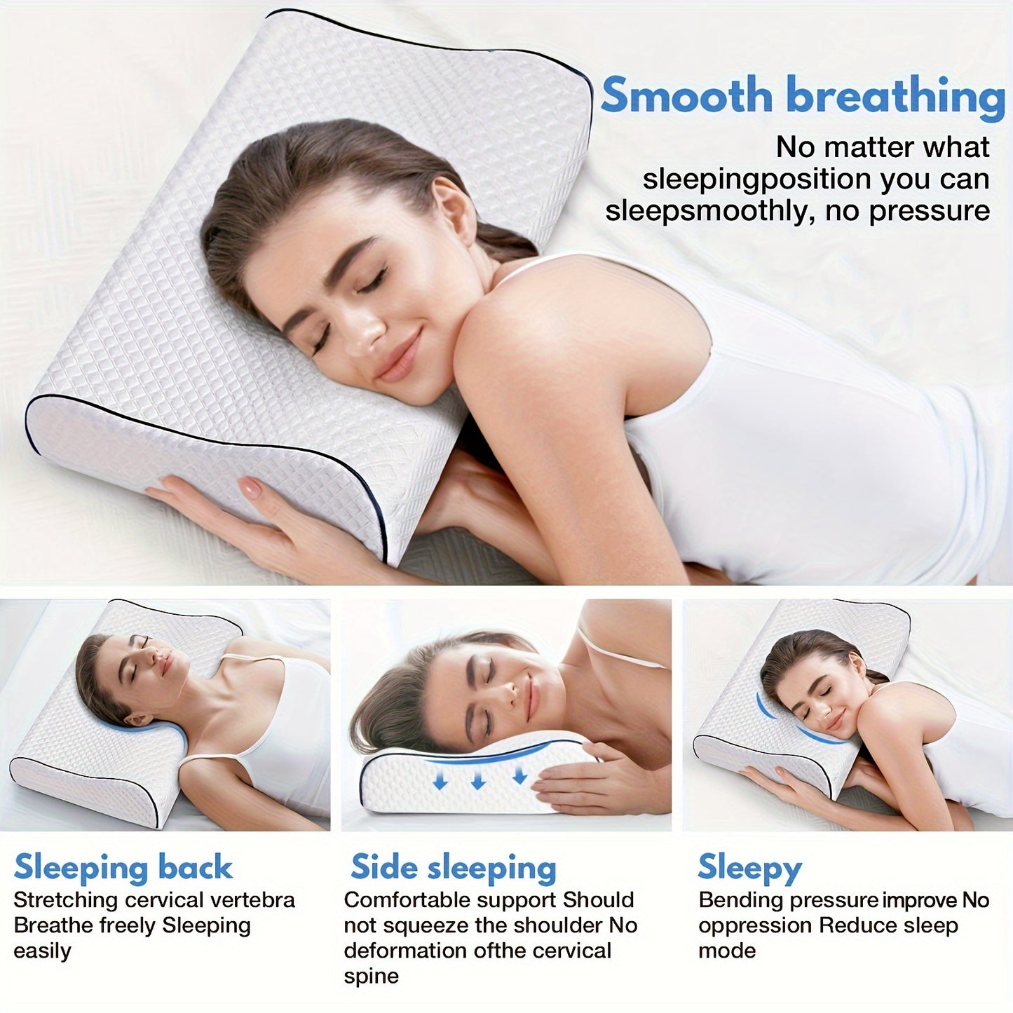 1 Neck Pillow with Memory Foam for Neck and Shoulder Relaxation in Bedroom or Hotel.