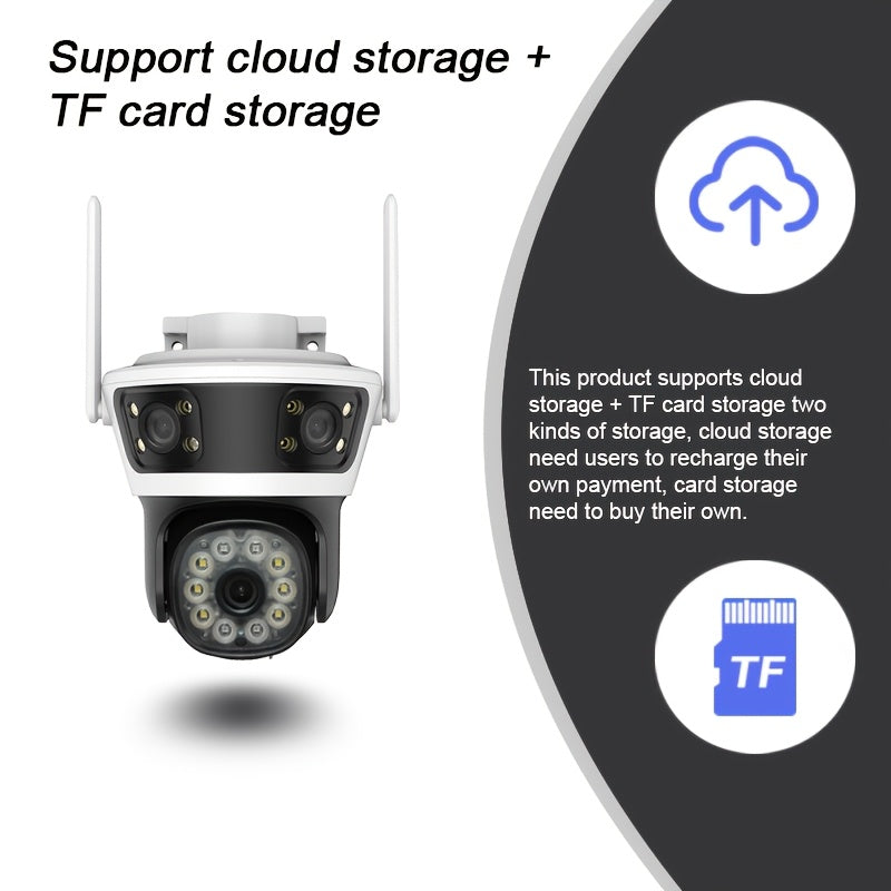 Upgrade your home security with the Dual Pack 1080P HD Rotating Security Camera System. This system features Night Vision, 2-Way Audio, Motion Detection, PTZ Technology, Cloud & Local Storage, and is Compatible with Smartphones. Easily powered with USB