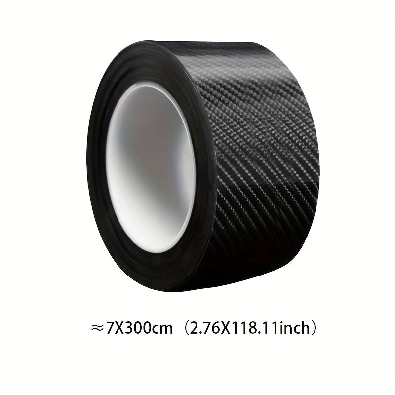 300cm long Carbon Fiber Car Reflective Sticker for protection against scratches and water damage on car doors, side mirrors, and entry pedals.