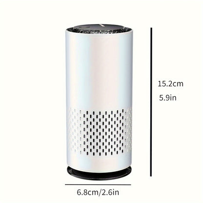 1pc White Air Purifier with Blue Accent - Removes 99% Dust & Negative Ions, 1000W, Includes Scented Discs - Ideal for Bedroom, Car, Office