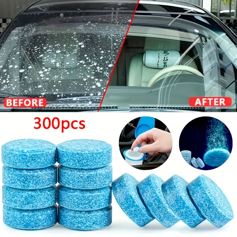 Solid effervescent tablets for car windshield cleaning, suitable for all seasons, available in 100/200/300pcs.