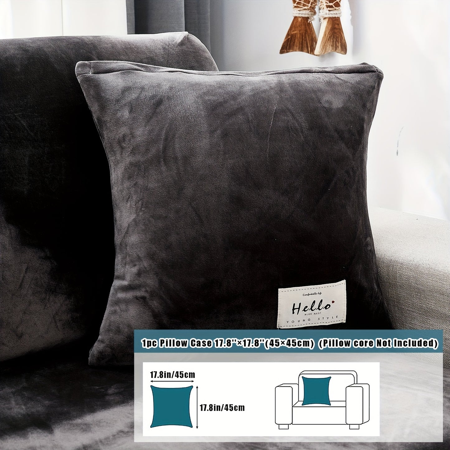 Velvet sofa slipcover/pillowcase for pets, dust-proof and fuzzy couch cover for home decor.