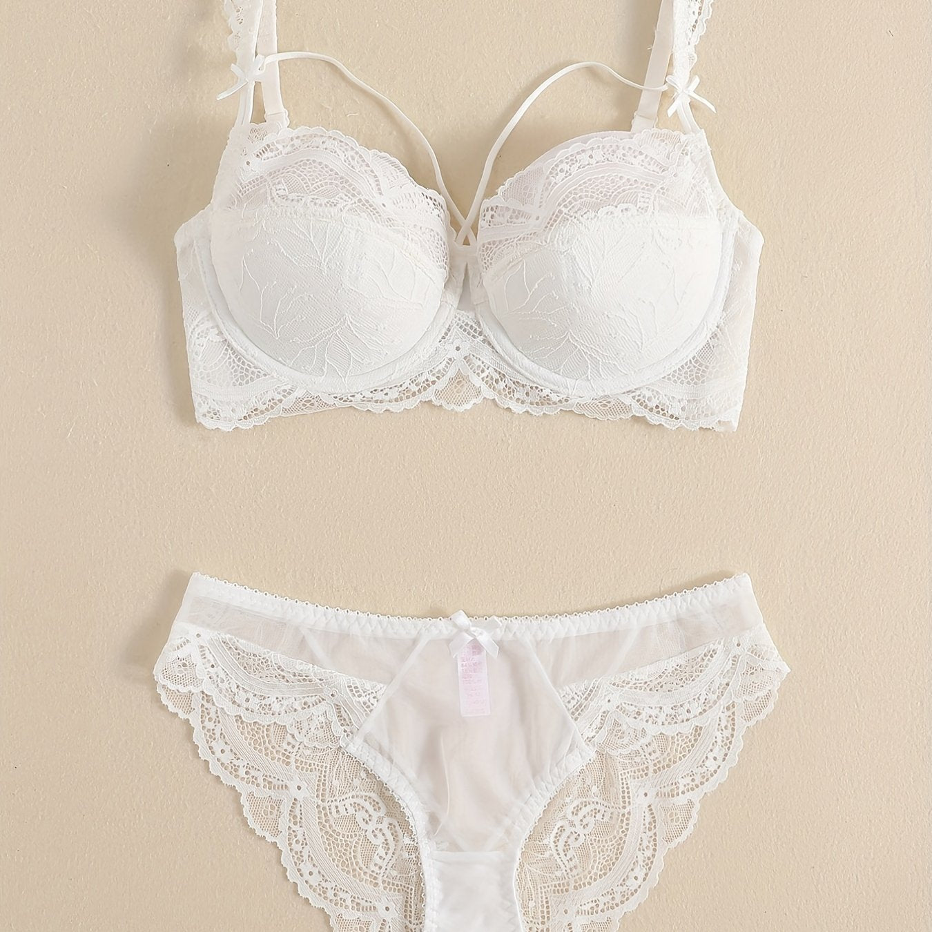 Lace Padded Bra Set for Women