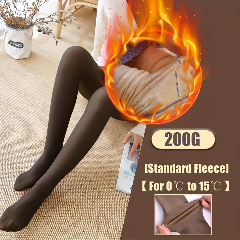 Warm, fleece-lined tights and women's stockings.