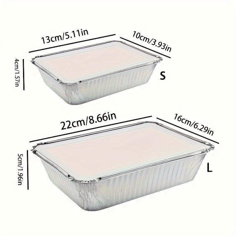 Set of 20 Reusable Aluminum Foil Pans with Lids - Versatile Food Containers for Baking, Meal Prep, and Takeout - Perfect for Easter, Thanksgiving, and Safe for Food Storage