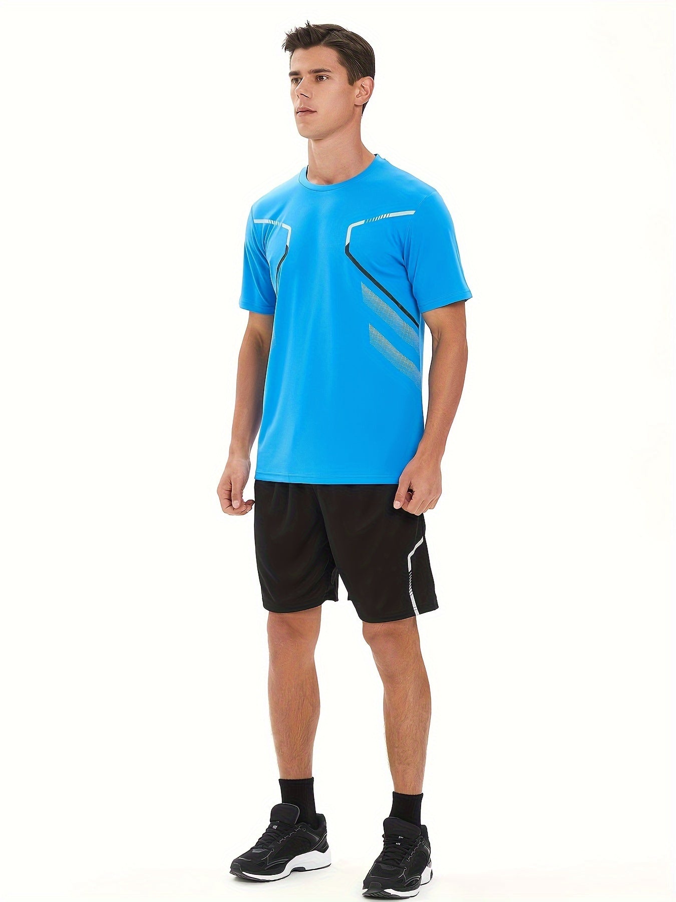 Men's 3-piece printed quick-drying sports set for basketball, fitness, running, and cycling.