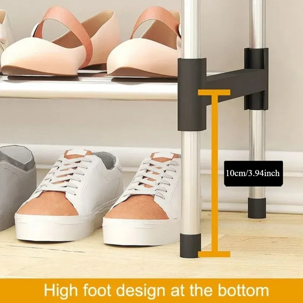 Shoe Storage Rack with Multiple Layers, Dustproof and Space-Saving Design for Home and Dorm Use, Ideal for Organizing Shoes in Entryway, Bedroom, or Living Room, Available in 3/4/5/6 Layers.