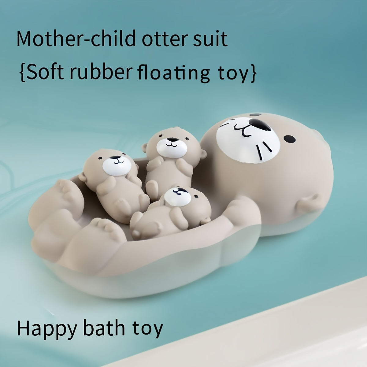 Set of 4 Silicone Otter Bath Toys with Floating Seal Design, Safe and Long-lasting Water Play Set for Kids, Perfect Bathing Toys for Children, Great Gift for Toddlers