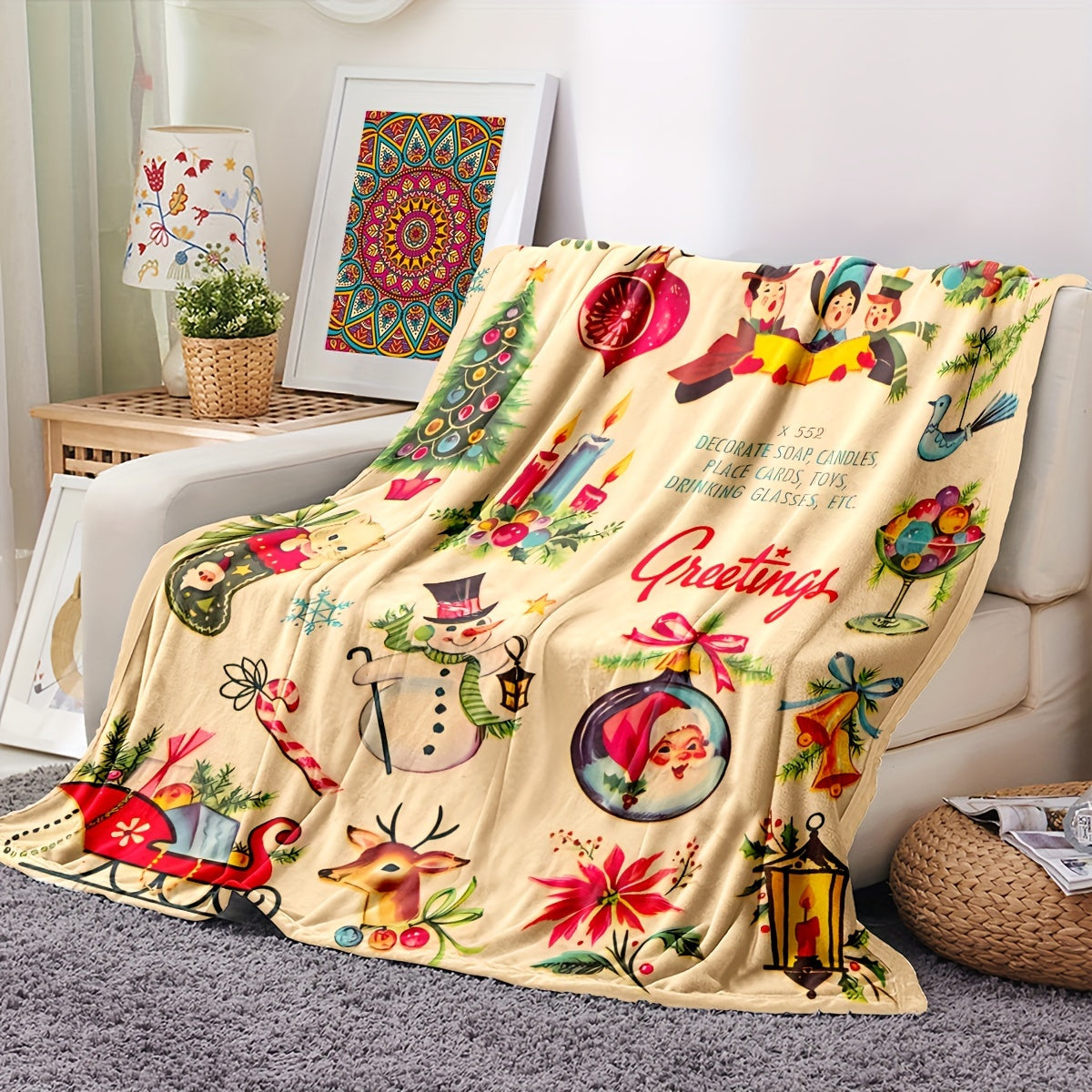 Get cozy with our Saransk-inspired print throw blanket. Made from soft and warm flannel, it's perfect for lounging on the couch, snuggling in bed, or adding a touch of comfort to your office chair. This versatile all-season decor piece is great for