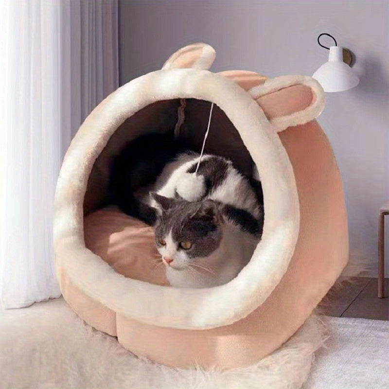 Frog-Shaped Cat Bed: Cozy and Comfy for a Perfect Sleep!