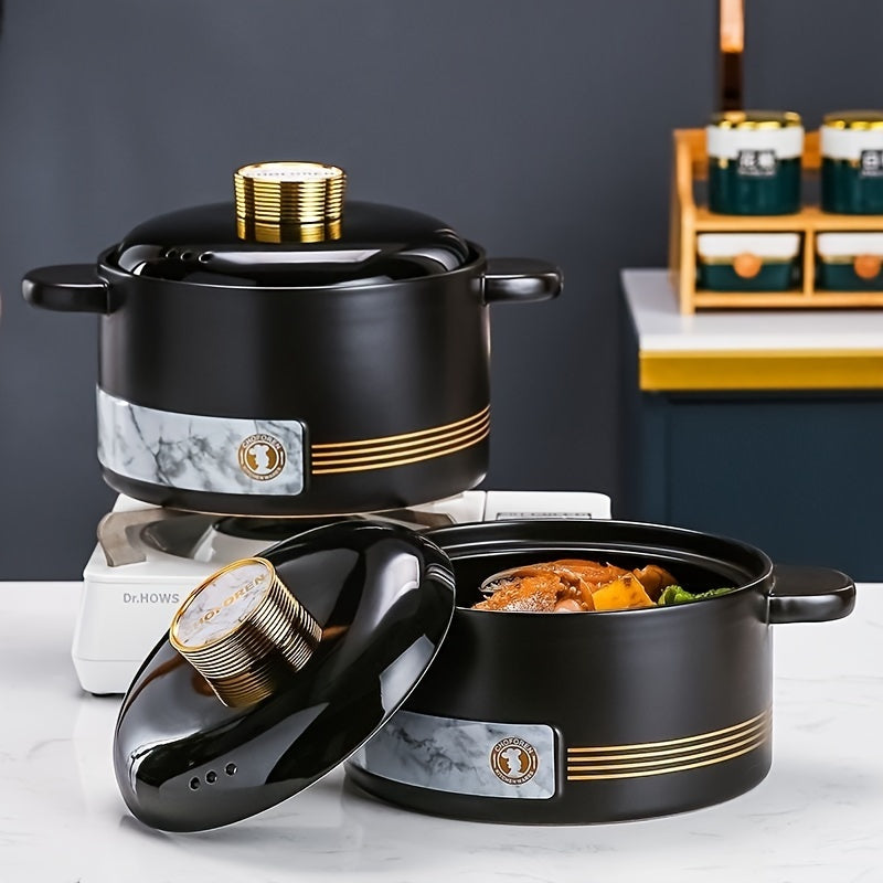 Premium Ceramic Soup Pot with Heat-Resistant Properties, Wide Rim for Easy Pouring, a Must-Have for any Kitchen