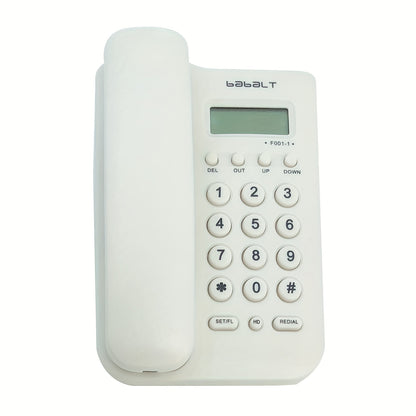 Basic corded landline phone with caller ID display for home office.