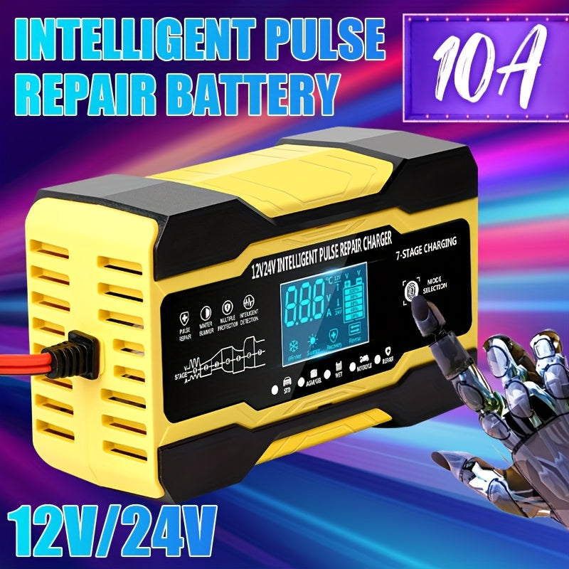 RJTIANYE 180W Intelligent Pulse Repair Charger for 12V/24V car batteries with multi-protection and electric stop function.