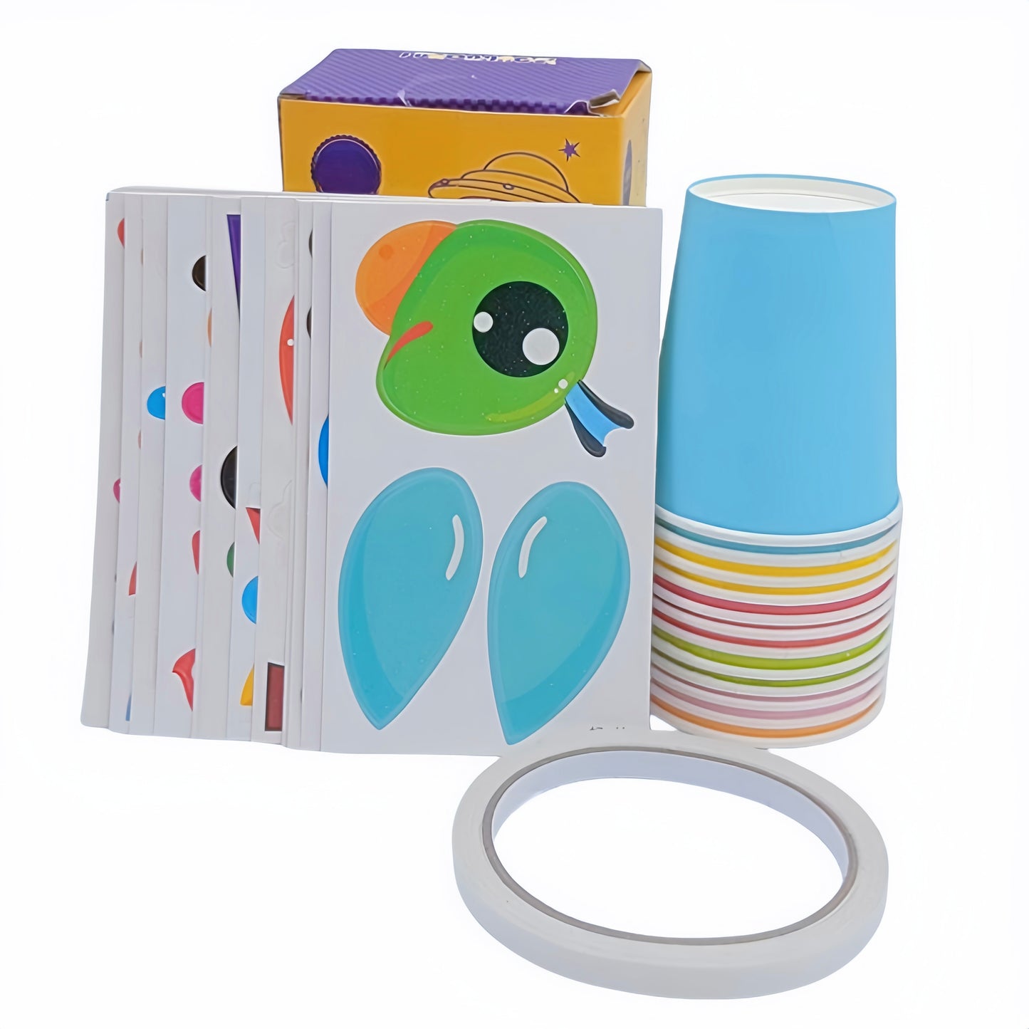 Educational art and craft set with stickers for ages 3-6, enhances fine motor skills, perfect gift for boys and girls.