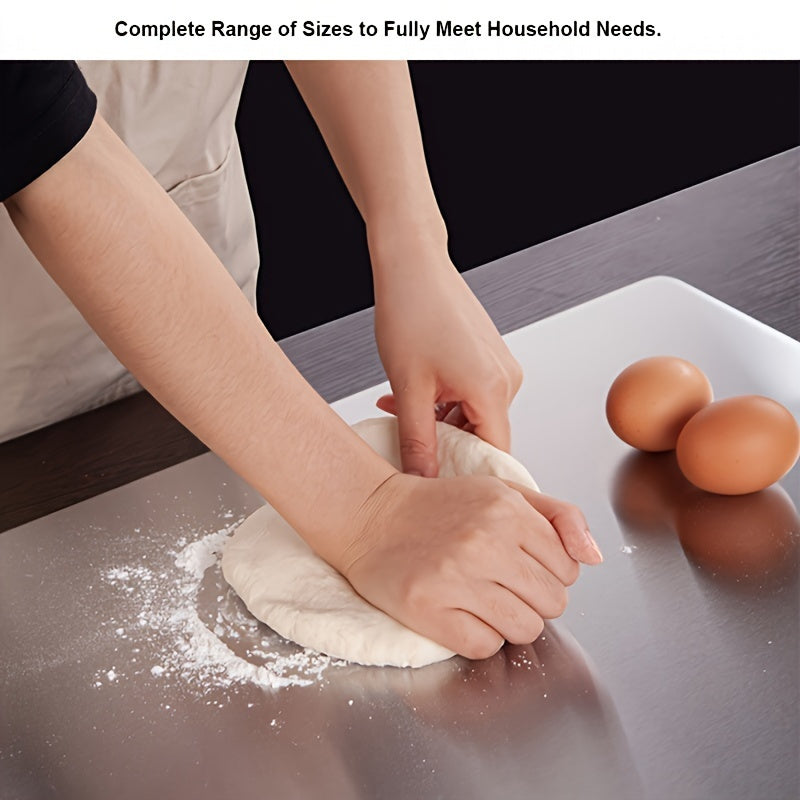 Set of 3 Stainless Steel Cutting Boards, Dishwasher Safe, Dual-Sided for Multiple Cooking Needs, Dimensions 24.99*14.99cm, 28.98*19.99cm, 33.99*22.99cm.