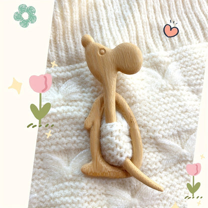 Creative Fashion Wooden Animal Pattern Brooch Set of 3 or 5 - Unique Design Wooden Animal Brooches and Sweater Clips