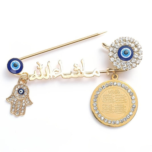 Fashionable Devil's Eye Brooch Pin - Alloy Accent for Collars & Apparel