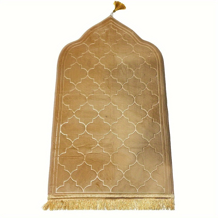 Premium outdoor prayer mat with tassel design - non-slip, durable, and comfortable for home and garden decor.