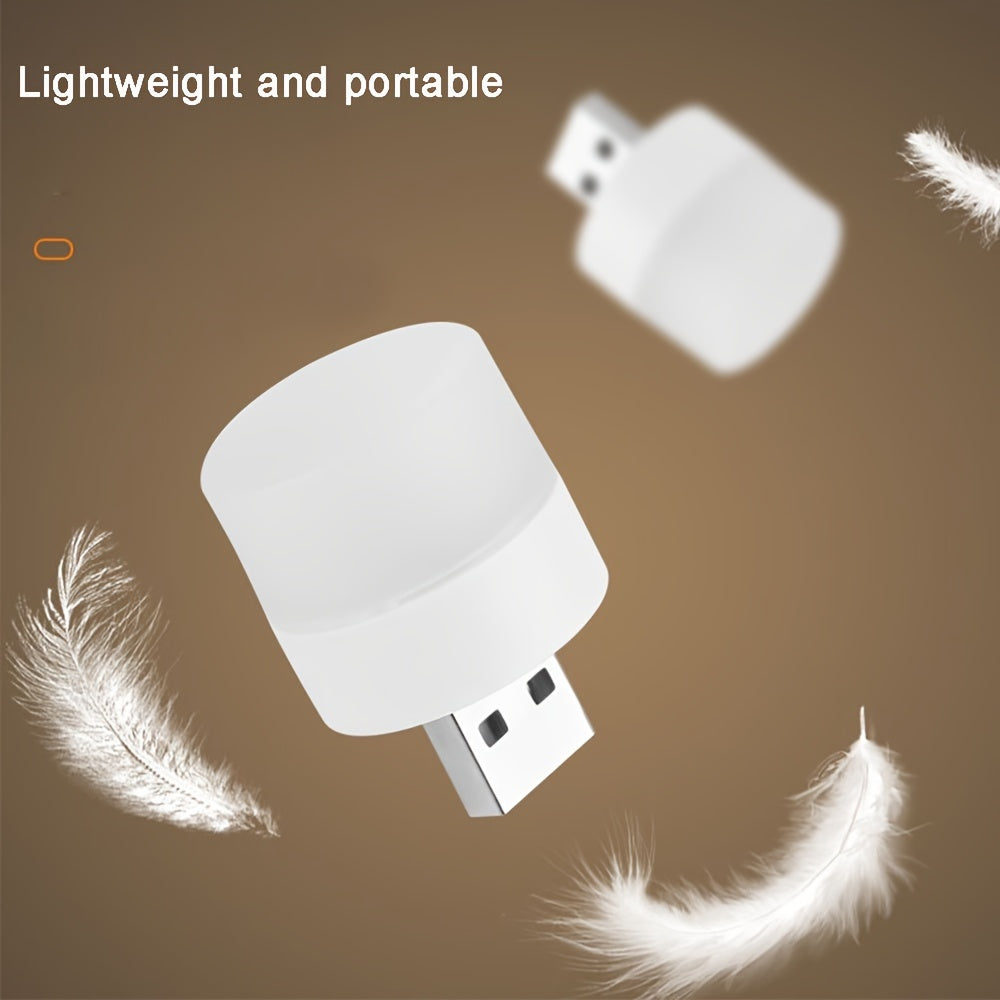 1/5/10 pack of LCUTML Mini USB LED Night Lights - White reading lamp plugs into USB for computers and mobile devices, no batteries needed - perfect for home use.