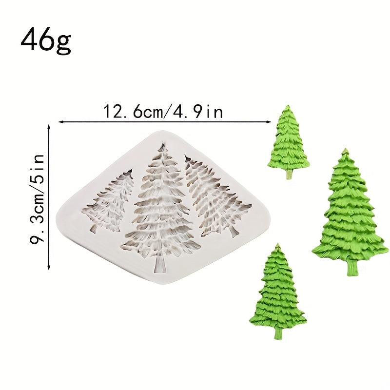 One Set of Tree Chocolate Molds - Silicone 3D Pine Dead Tree Candy Molds, Fondant Molds, Cookie Molds, DIY Cake Decorating Tools, Baking Utensils - Kitchen Accessories and Supplies