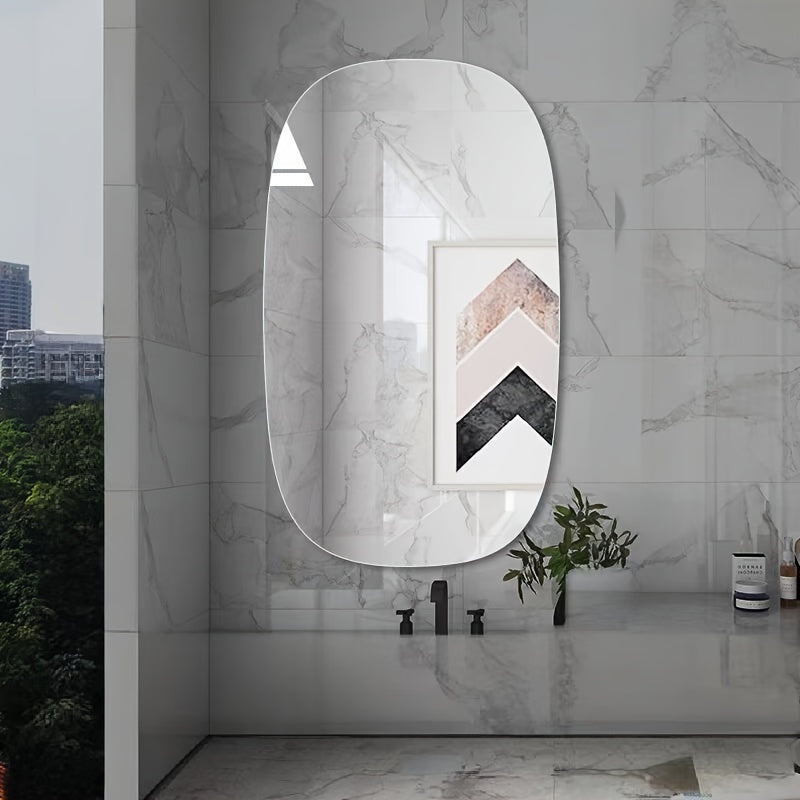 Rectangular modern acrylic mirror wall decal with high definition imaging and easy installation.