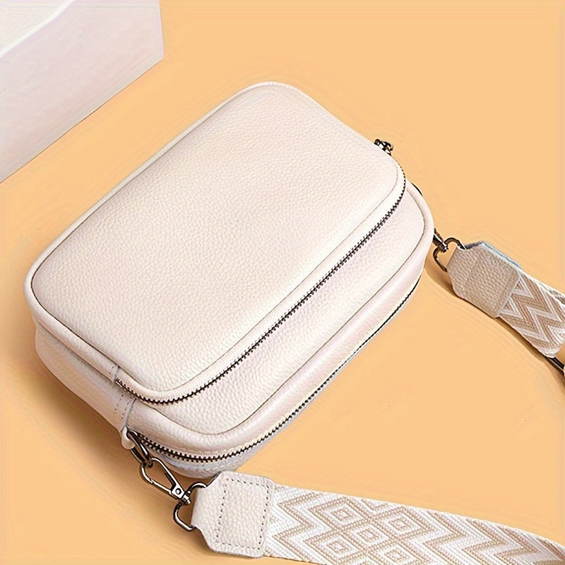 Women's Fashion Crossbody Bag with Adjustable Geometric Pattern Strap