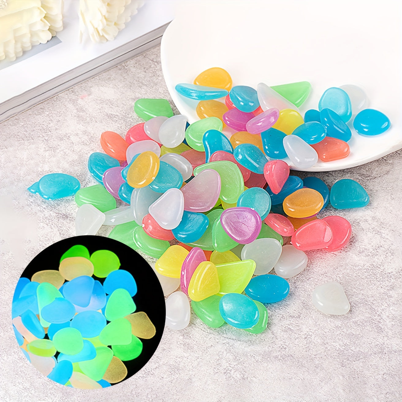 Luminous Pebbles: 10/102pcs/bag, 0.79*0.99cm - Create a Magical Garden, Landscape, Flower Pot.