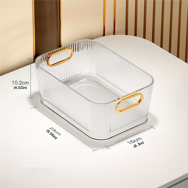 Office desk drawer storage box, desktop tray, transparent plastic makeup organizer, bathroom partition, dressing table container.