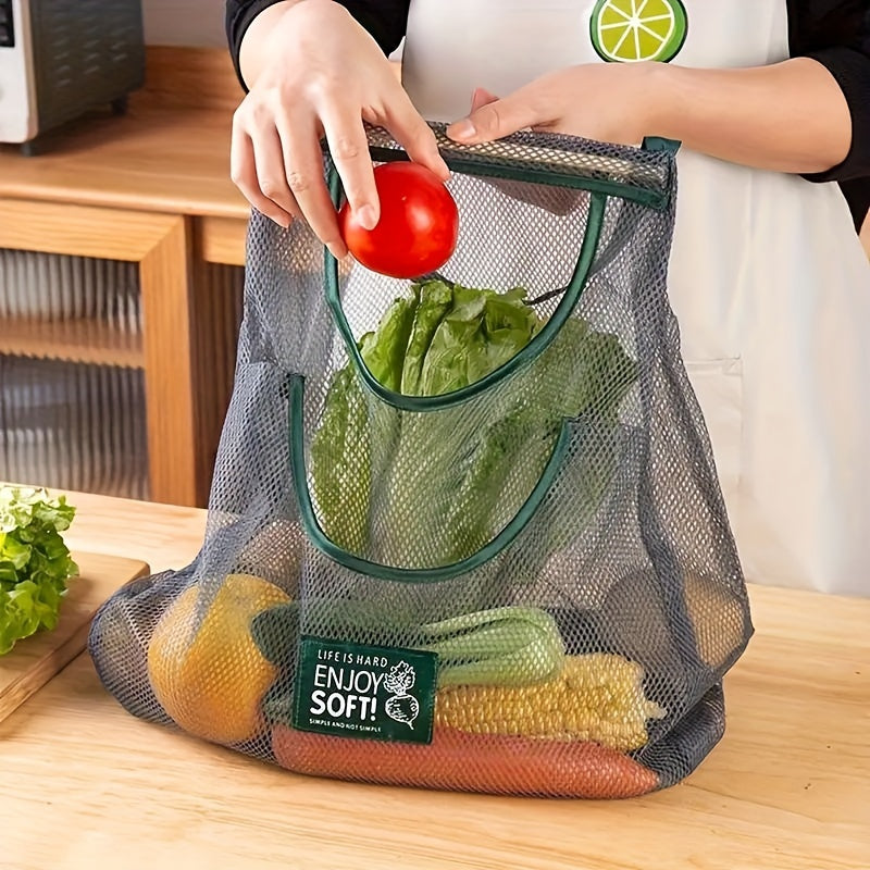 Mesh Kitchen Storage Bag with Large Capacity - Perfect for Hanging Fruits and Vegetables at Home or in Restaurants