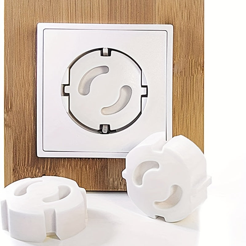 Set of 20 White Safety Socket Covers - Plug Protectors for Family Safety, Made from ABS Material, European Style Design with No Holes