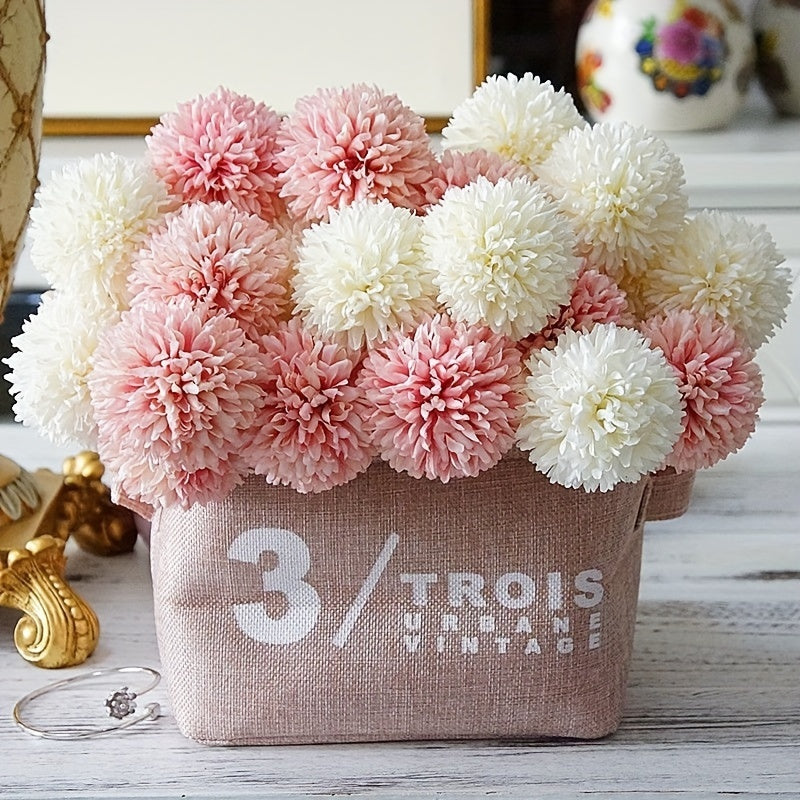 5pcs Faux Dandelion Flower Bouquet for Wedding, Parties, or Home Decor