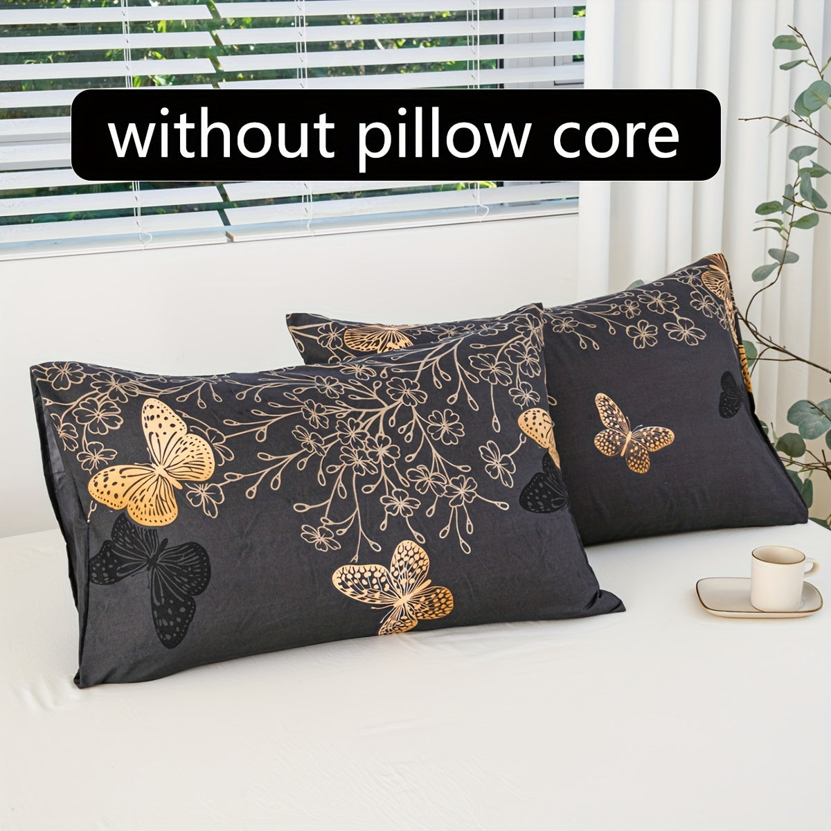 Choose from multiple sizes of these soft and comfortable polyester pillowcases, featuring a golden butterfly print. Perfect for adding a touch of elegance to your bedroom decor.