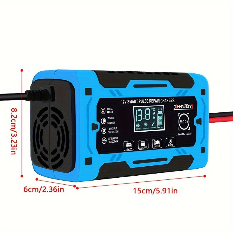 6-Amp 12V Smart Fully Automatic Battery Charger for Lead Acid Batteries. EU Plug.