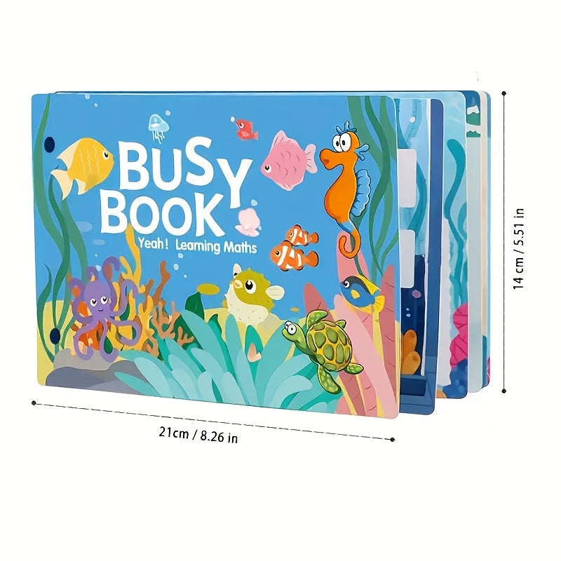 Interactive busy book for youngsters to develop cognitive, logic, and fine motor skills through DIY tear and paste activities, serving as an educational quiet toy for early learning and