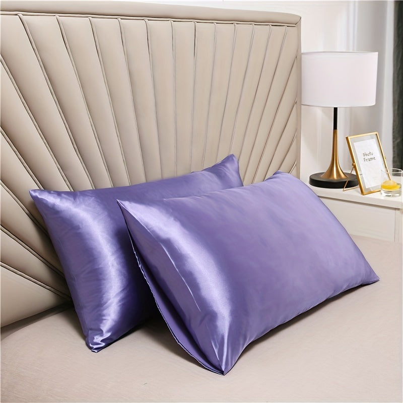 Two pieces of satin pillowcases (pillow core not included), featuring soft and breathable fabric, high-quality envelope design for protecting pillows in bedroom, sofa, or home decor.