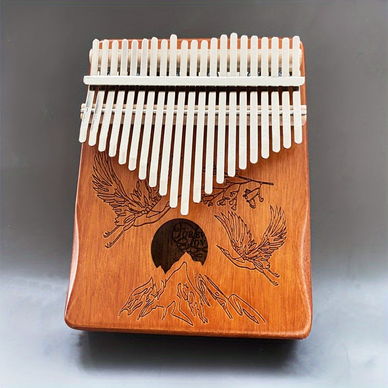 17 & 21 key Kalimba Thumb Piano with iron tines, easy to learn, portable with bag. Great music gift for beginners and professionals. Perfect for birthdays and holidays. Bonus accessories