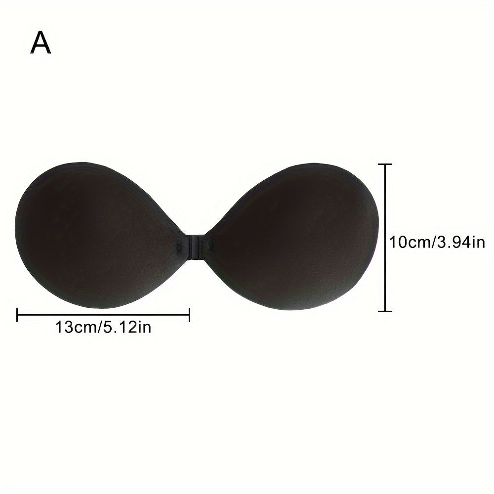 1 pair of invisible fold, reusable, and seamless women's bras for backless and strapless wear.