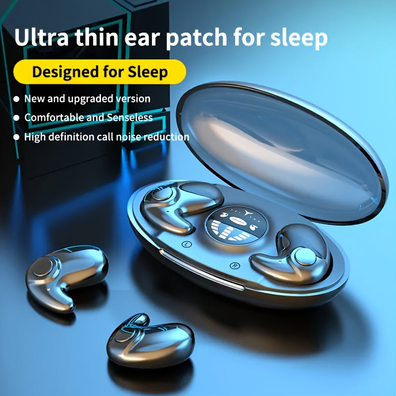 Senbowe Wireless Sleep Headphones - Ultra-Thin Design with Dual Noise Reduction MICs, Low Latency, Wireless 5.0, On-Ear Sports Earbuds for iOS & Android, Gaming - Ideal for Peaceful Sleep.