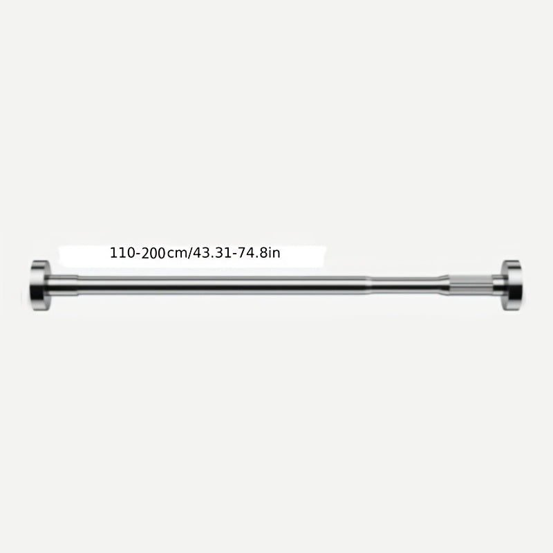 Contemporary Telescopic Stainless Steel Clothes Drying Rod, No-Drill Curtain Rod for Bathroom, Adjustable Retractable Rod for Bedroom, Balcony Hanging Bar for Clothes