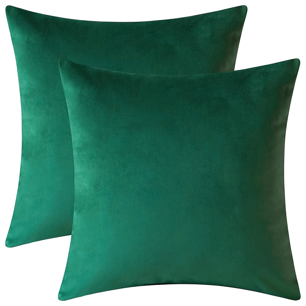 2 Velvet decorative pillow covers without insert, 45.72cm each, for sofa, bed, car, living room.